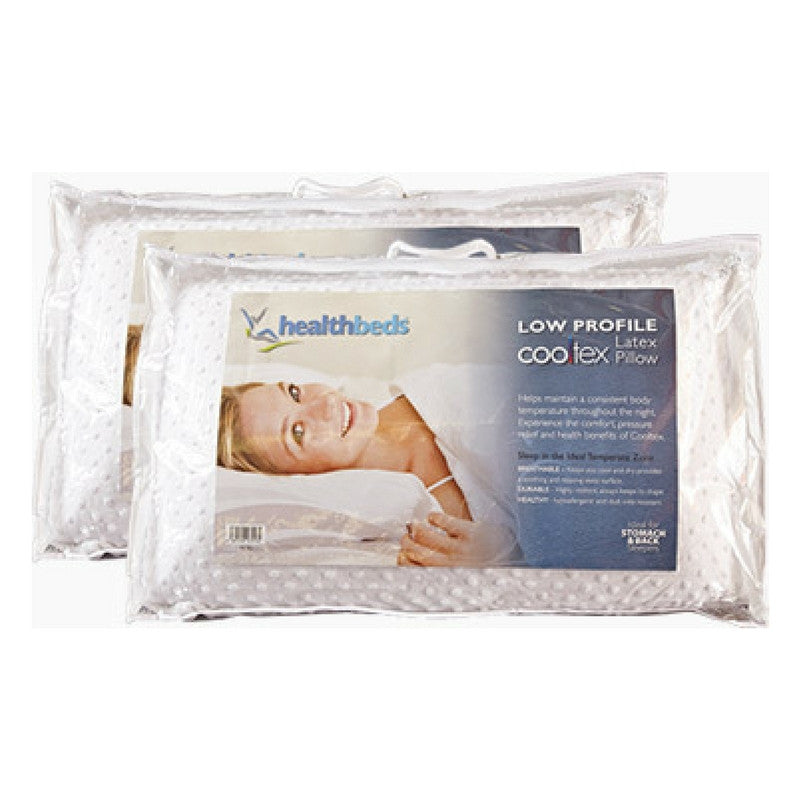 Cooltex Talalay Latex Pillow Low Profile Pillow Pairs