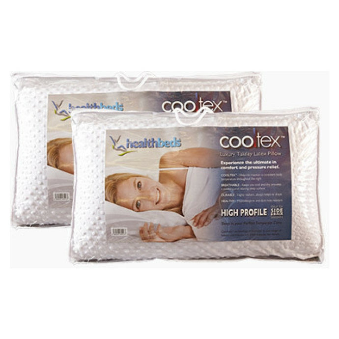 Cooltex Talalay Latex Pillow High Profile Pillow Pairs