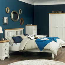 Kensington Slatted Soft Grey & Oak Bedstead