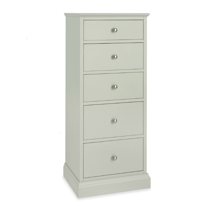 Rutland Soft Grey 5 Drawer Tall Chest