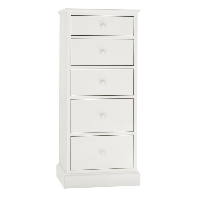 Rutland White 5 Drawer Tall Chest