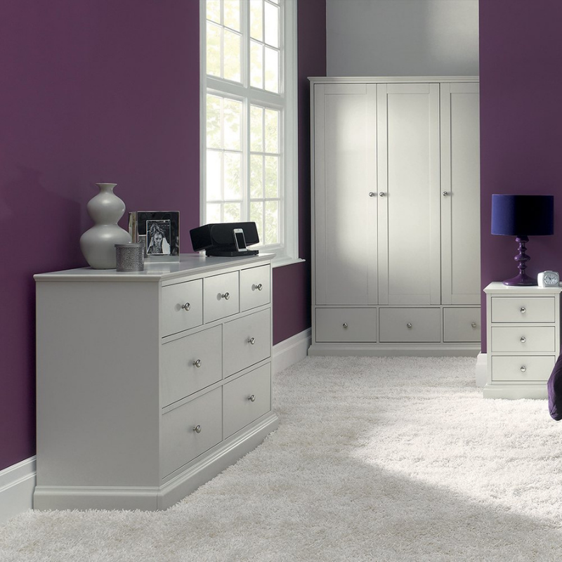 Rutland Soft Grey 5 Drawer Tall Chest The Bed Post