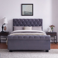 Easton Ottoman Storage Bedstead in Plush Grey