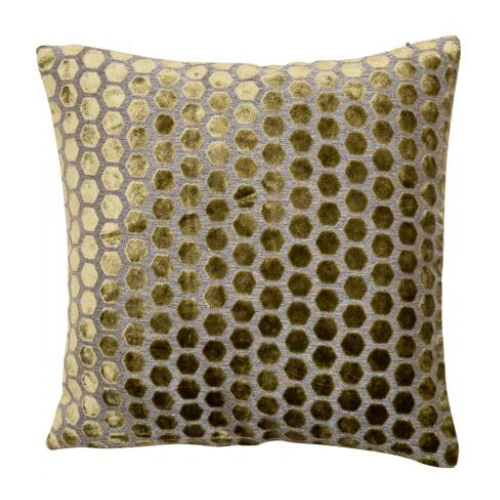 Jorvok Hex Cut Olive Velvet Cushion