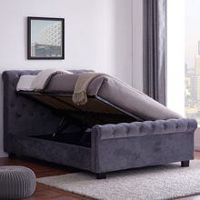Easton Ottoman Storage Bedstead in Plush Grey