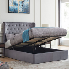 Clifton Ottoman Storage Bedstead in Plush Grey